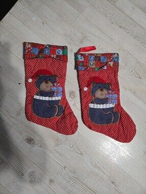 2 Vintage Christmas Stockings